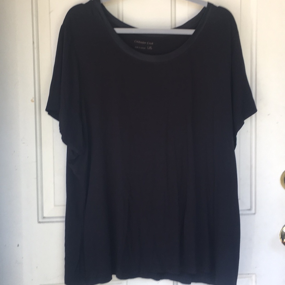 Plus size basic black top.